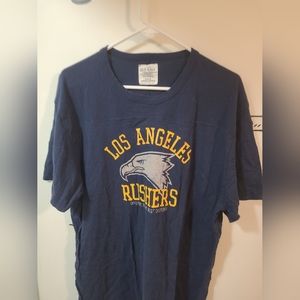 Los Angeles Rushers T Shirt XL Navy Adult Size X-Large Short Sleeve Shirt